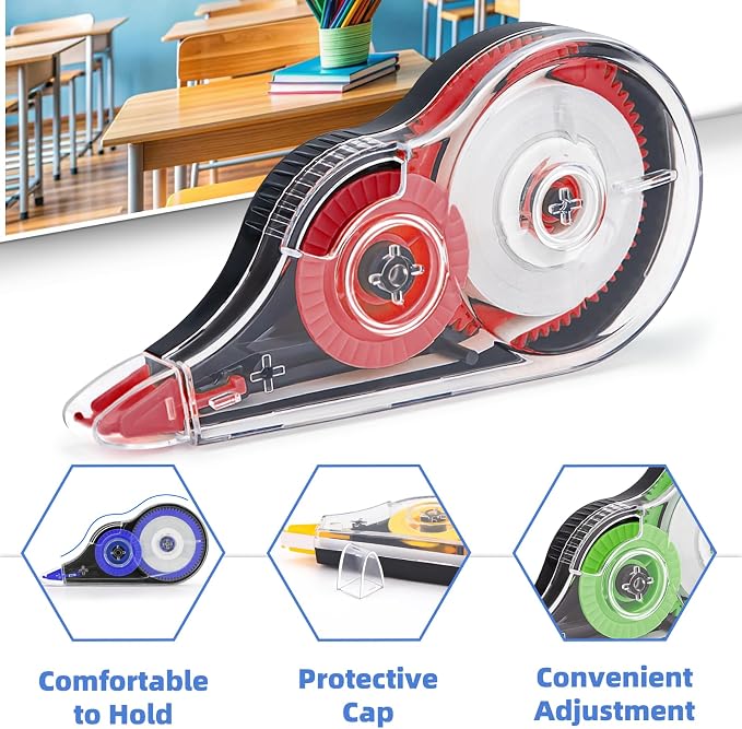 4 Pcs Colorful Correction Tape, 39.4 Ft White Wrong Out Tear-Resistant Bulk - Image 3