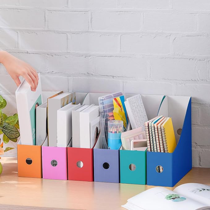 Colarr 24 Pcs Cardboard Magazine Holders 12 Colors Magazine Storage Box - Image 5