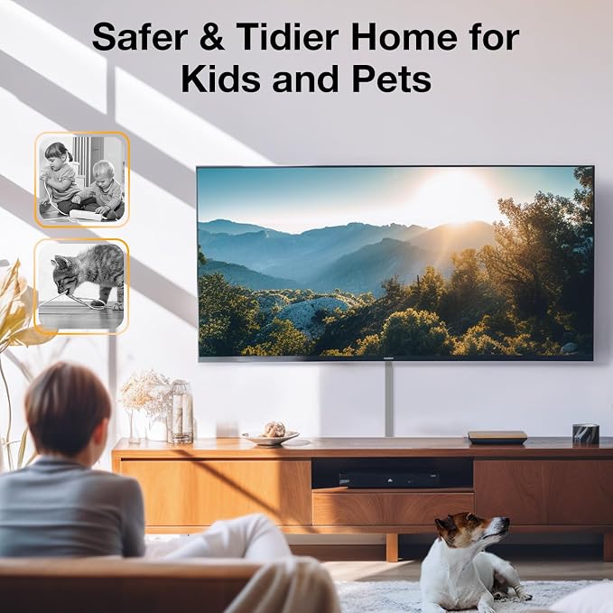 Delamu 157in Cord Hider, Cord Cover Wall Cable Management, Paintable Wire Cover - Image 7