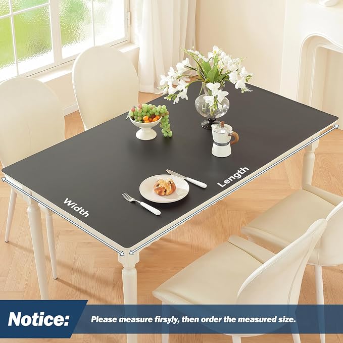 OstepDecor Black Table Cover Protector 24 x 48 Inch, 1.5mm Thick Plastic Table - Image 2