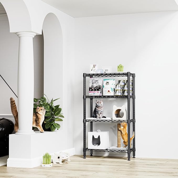 M MZG 1000 lbs 4 Tier Shelf Metal Storage Shelves Wire Rack Closet Organizers - Image 2