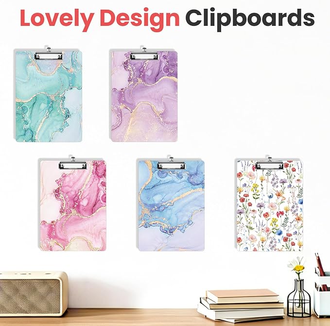 Sooez 2 Pack Clipboard, Colored Cardboard, Hardboard Clip Boards 8.5 x 11 - Image 2