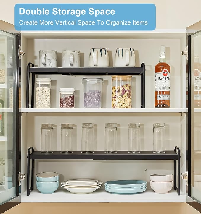 4 Pack Kitchen Cabinet Shelves Organizers, Kitchen Counter Storage Shelf Spice - Image 6