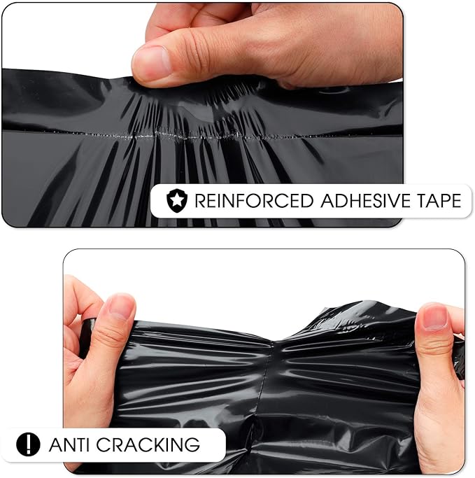 Metronic Black Poly Mailers 14.5x19 Large 100 Pack Self-Seal Shipping Bags - Image 2