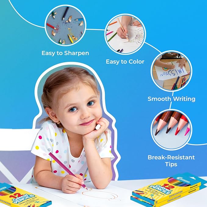 Rosmonde Colored Pencils Bulk 25 Pack | 300 Pencils, 12 Bright Colors, Easy Grip - Image 2