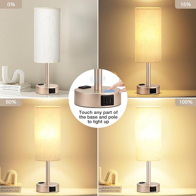 Fenmzee Bedside Table Lamp for Bedroom - Image 2
