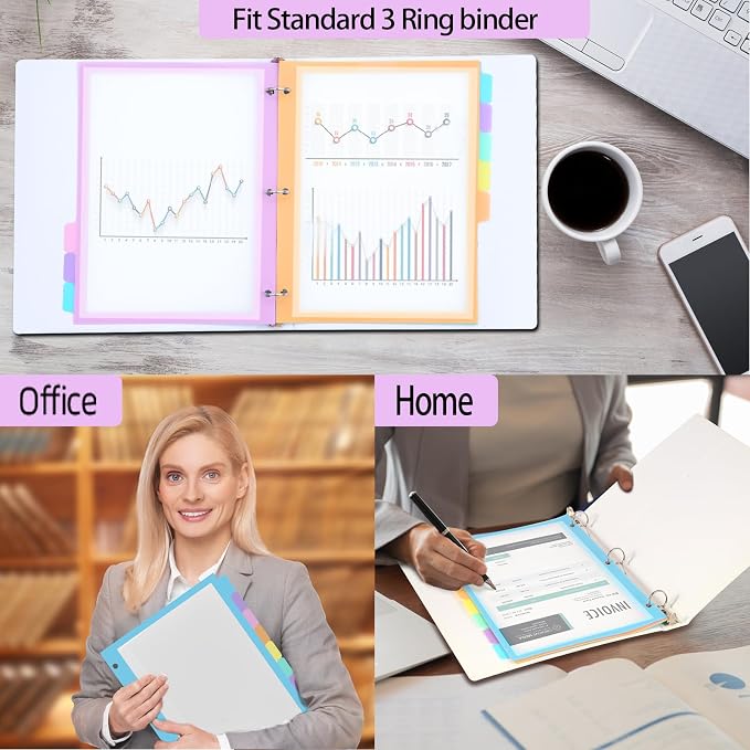 XUCHUN Binder Dividers, 5 Tab Dividers Clear Plastic Subject dividers - Image 4