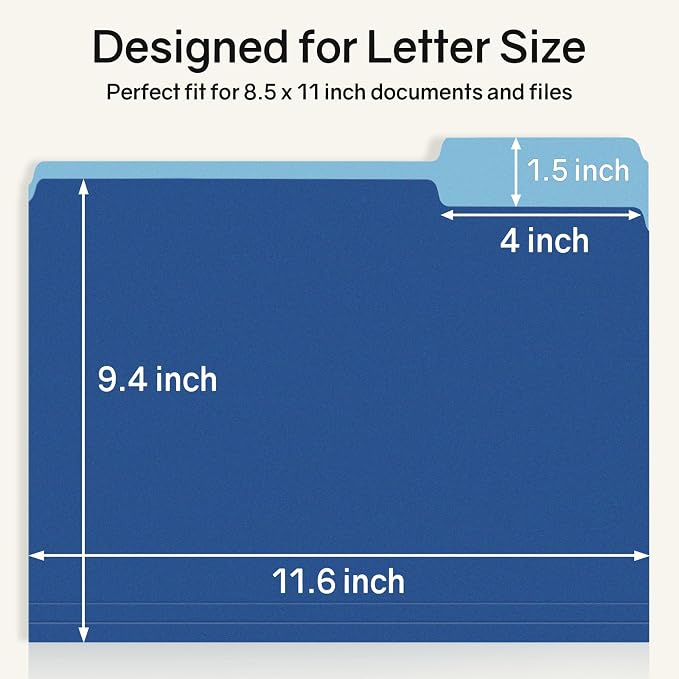 SUNEE File Folders, 30 Pack Manilla Folders 8.5 x 11, Colored File Folders Home - Image 2