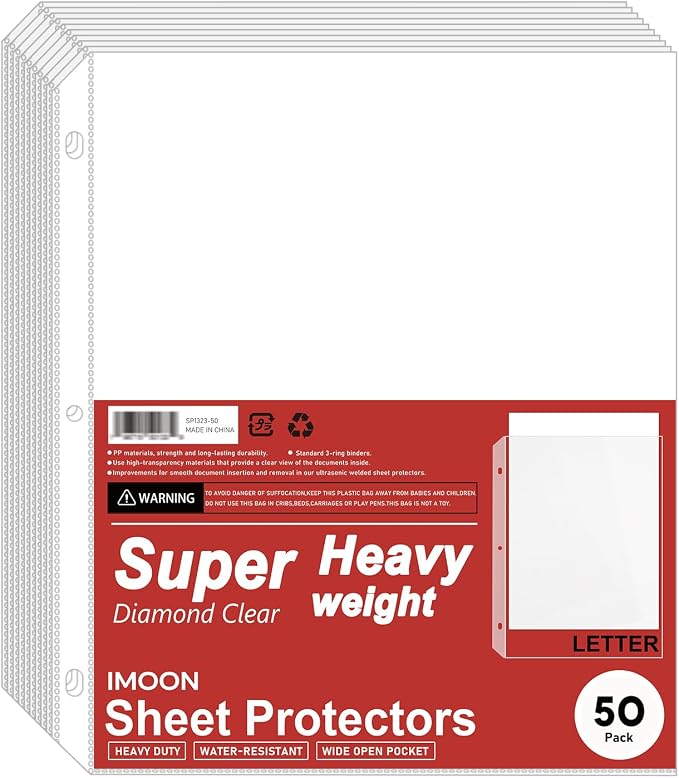 Super Heavyweight 3-Hole Letter Size Sheet Protectors by Unknown