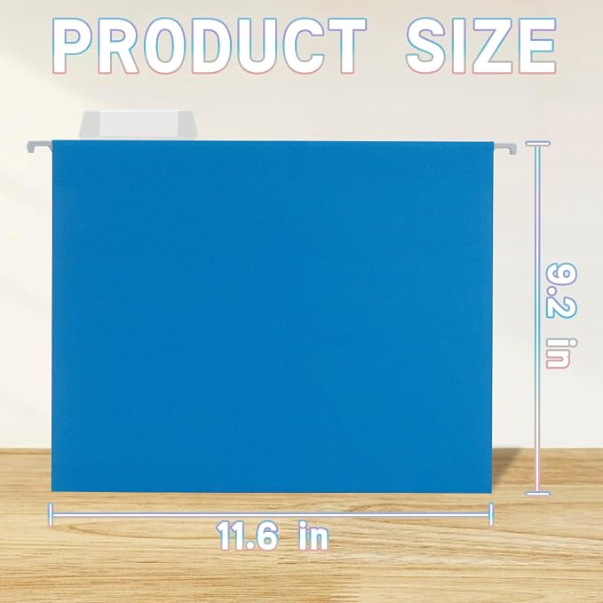 Blue Hanging File Folders, 50 Packs Reinforced Hanging Folders, Designed - Image 2