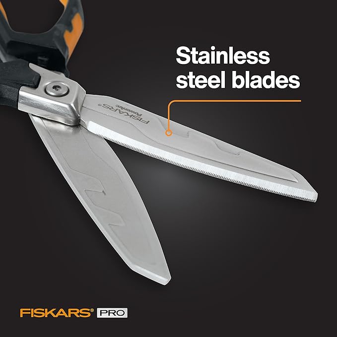 Fiskars Pro PowerArc Shop Shears, Heavy Duty Stainless Steel Scissor, - Image 5