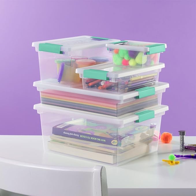Sterilite 6-Pack Clip Box, Stackable Clear Plastic Bins - Image 6