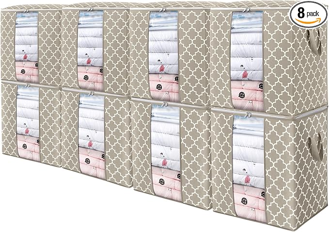 WISELIFE Storage Bags 8 Pack/100L Large Blanket Clothes Organization and by WiseLife