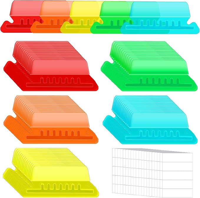 200 Pcs Hanging File Folder Tabs and 200 Pcs 2 Inch Inserts Labels, Plastic by Prudiut