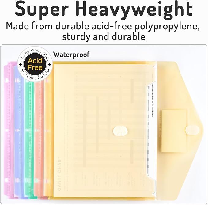 Forvencer Binder Pocket, 36 Pack Super Heavyweight Plastic Folders - Image 4