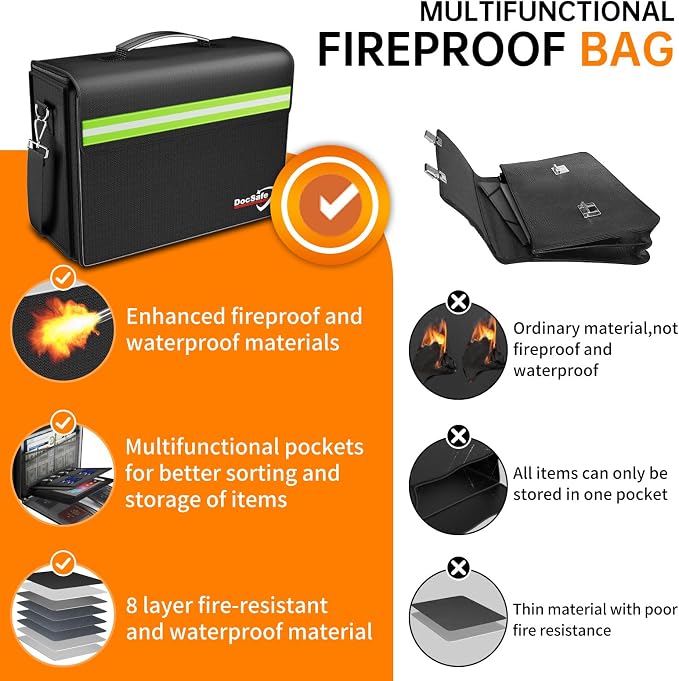 DocSafe 5200°F Large Fireproof＆Wate-Resistant Document Bag - Image 3