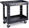 ELAFROS 2-Tier Utility Rolling Cart, 34 x 17 in, 550lb | Deep Tub Shelves by ELAFROS