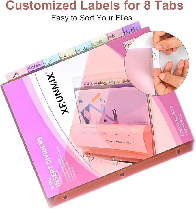 48 Counts 8-Tab Binder Dividers, Index Pockets - Image 3