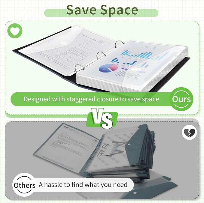 Sooez 6 Pack Binder Folders - Image 2