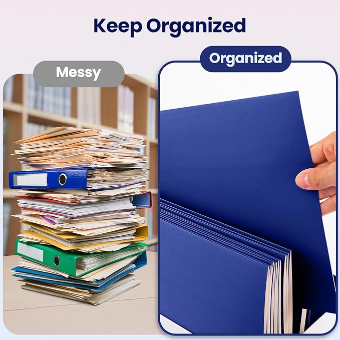 BIBRADAA® 100 Packs Blue Folders, Paper Folder Surface - Image 3