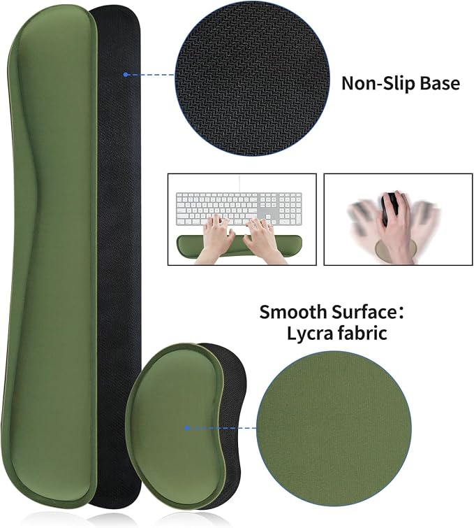 Bloss Keyboard and Mouse Wrist Rest + Leather Desk Mat, Desk Mat - Image 4
