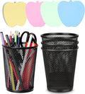 4 Packs Pen Holders, Mesh Pencil Holder Metal Pen Cup Black by gsplmm