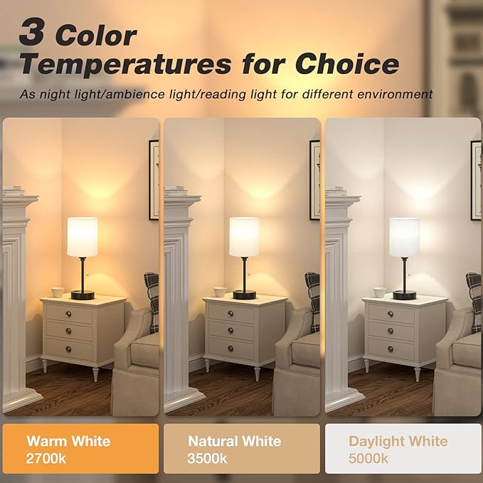 Small Bedside Lamps 3 Color Modes - Image 2