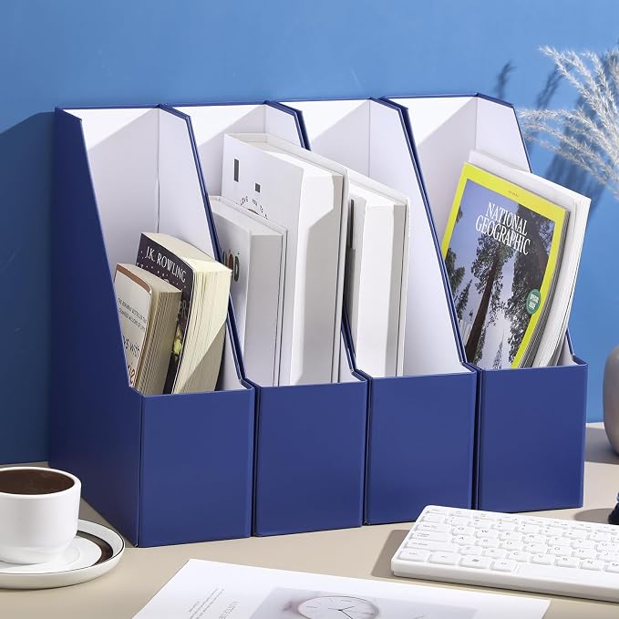 Feifeiya Magazine File Holder Set of 6 Stylish Sturdy Cardboard File Boxes Desk - Image 5