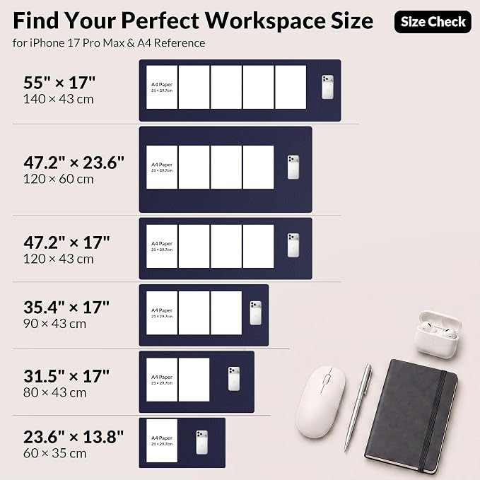 AFIING Desk Mat, 31.5" x 17", Cork Desk Pad Protector | Dual-Sided Cork & PU - Image 7