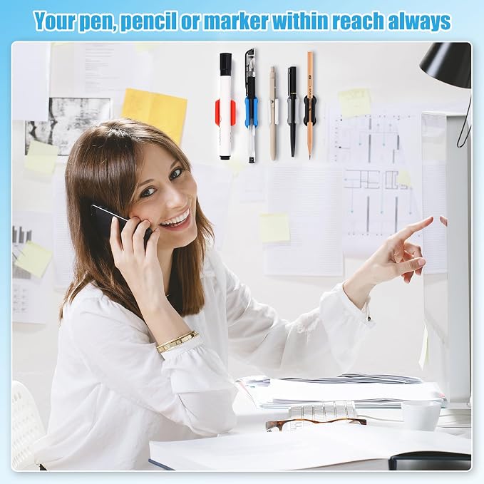 BOBOKA 20 Pack Upgraded Pencil Holder, Adhesive Pen Holder - Image 4