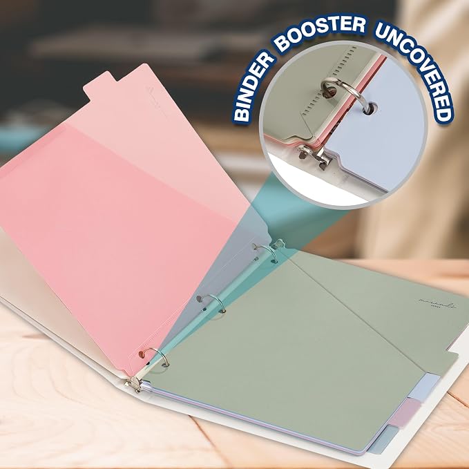 H4D 6-Tab Plastic Binder Dividers, 2 Pockets, Pastel Colors, 4 Sets | Made of - Image 5