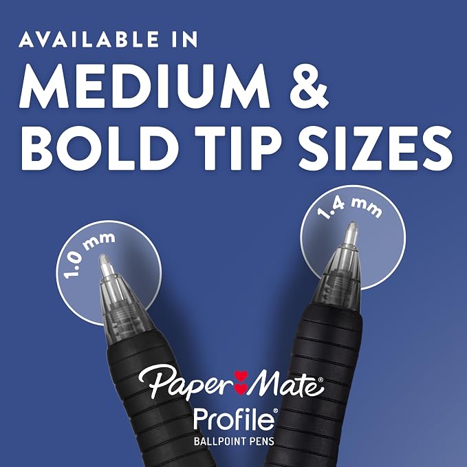 Paper Mate Profile Retractable Ballpoint Pens, Bold Point, Comfortable Grip - Image 8