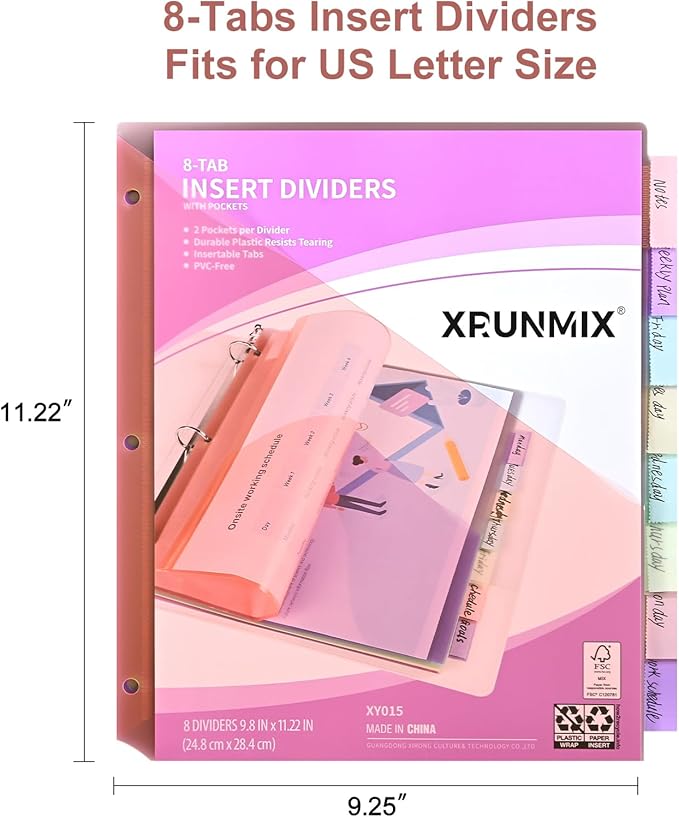 8-Tab Binder Dividers, Index Pockets - Image 2