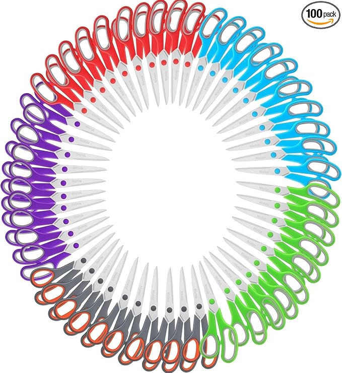 Scissors Bulk Set of 100-Pack, Niutop 8" Multipurpose Sharp Sewing Craft Fabric by NIUTOP