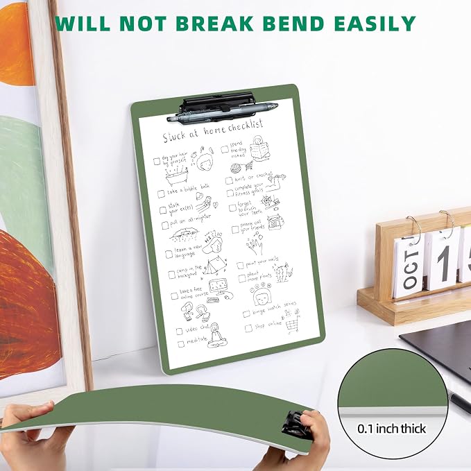 FRETONBA Clipboard with Pen Holder, Plastic Clipboard with Low Profile Metal - Image 7