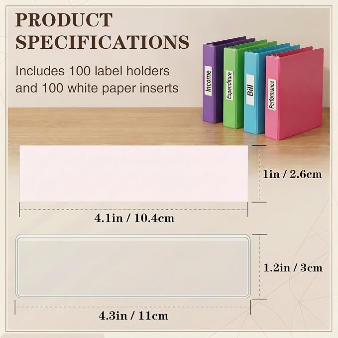 Self Adhesive Label Holders, ELEMGULY 100 Pack Adhesive Shelf Tag Shelf Label - Image 2
