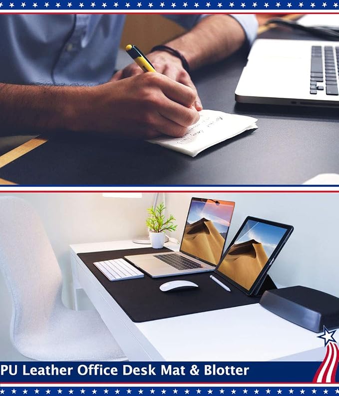 24 X 48 Inch Desk Blotter Pad on Top of Desks Waterproof PU Leather Mouse Pad - Image 2
