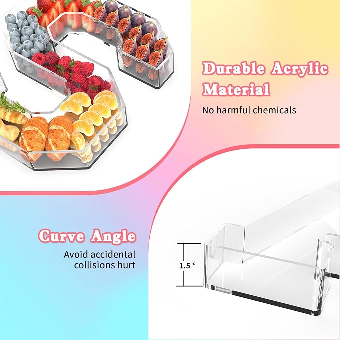 13.8" Acrylic Letter Charcuterie Tray, Charcuterie Letters Fillable Box - Image 3