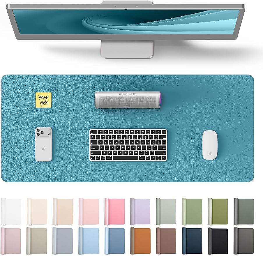 YSAGi Leather Desk Pad Protector, Office Desk Mat, Large Mouse Pad, Non-Slip PU by YSAGi