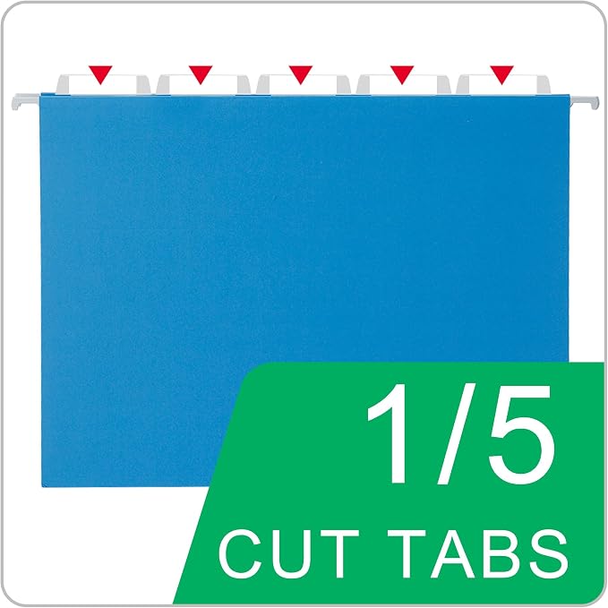 Blue Hanging File Folders, 50 Packs Reinforced Hang Folders, Designed - Image 7