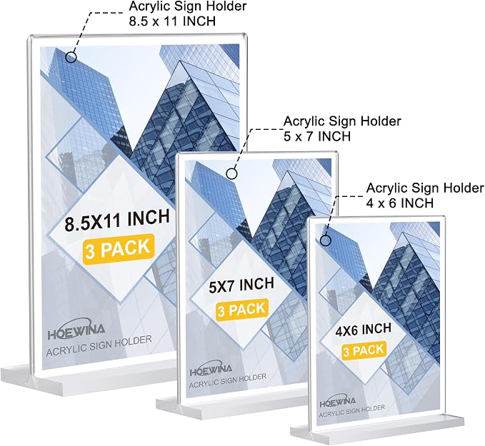 Hoewina Acrylic Sign Stands 4 x 6 Inch 6 Pack - Image 7
