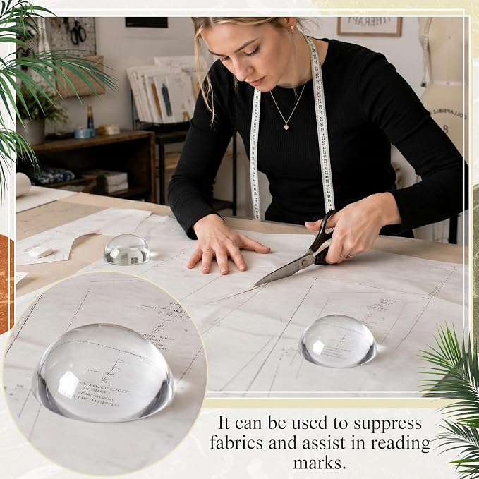 Briwooody 18 Pcs Crystal Dome Magnifier Paperweights Glass Paperweight Reading - Image 4