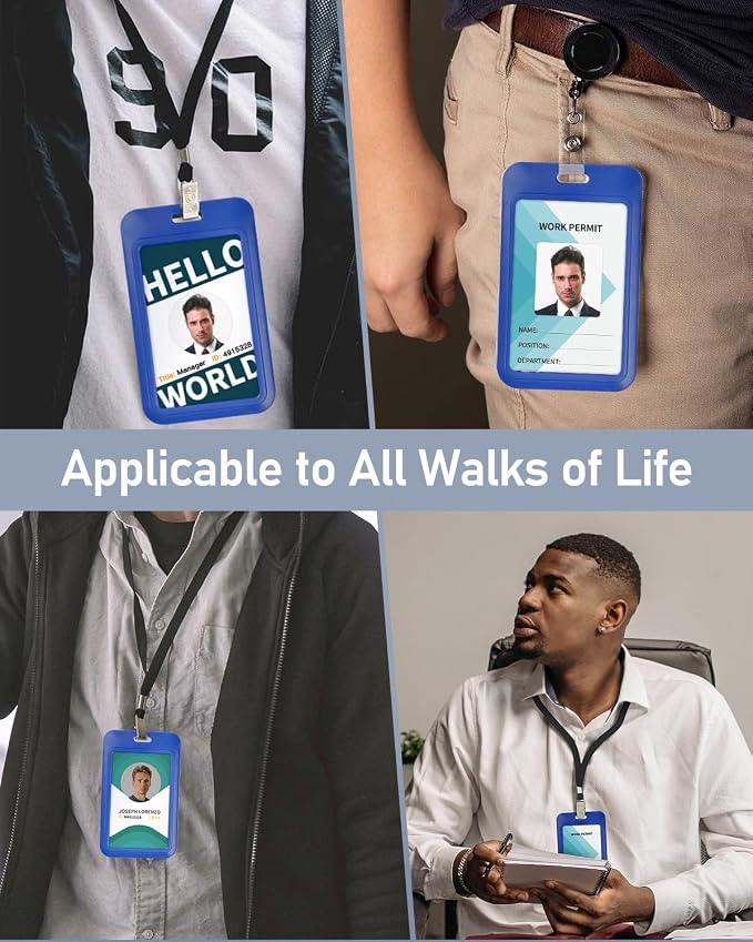 Uniclife 1 Pack Sliding ID Badge Holder Vertical Hard Plastic Case - Image 5