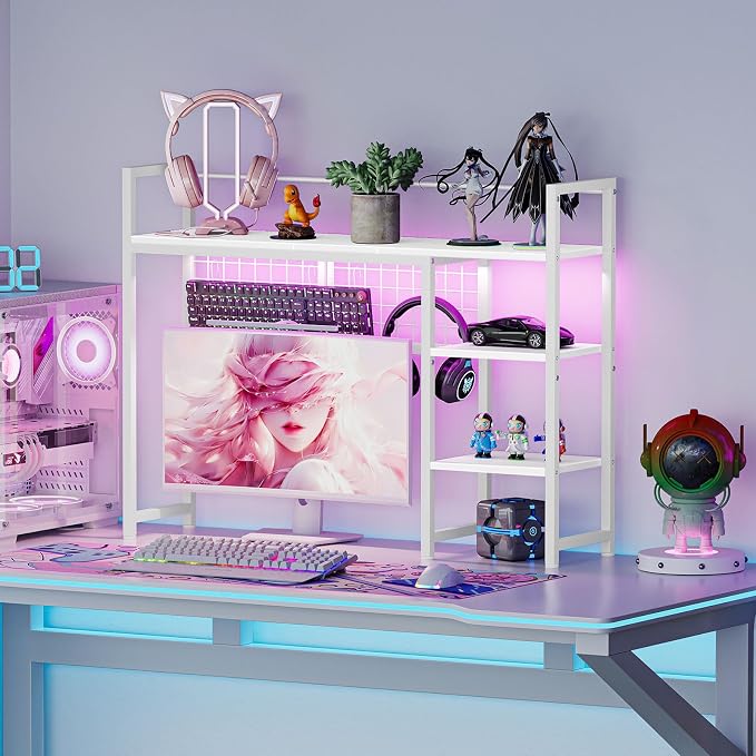 Snughome Desk Shelf, 38.6" Desktop Organizer Shelf, Desk Hutch - Image 5
