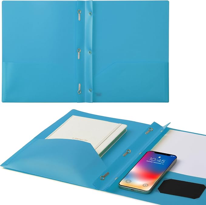Mr. Pen- Plastic Folders with Pockets and Prongs, 5 Pack, Letter Size | Pocket - Image 7