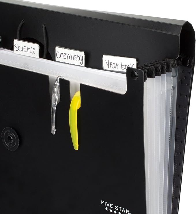 Five Star Expanding File Organizer, 6-Pocket Accordian File Organizer, Bungee - Image 3