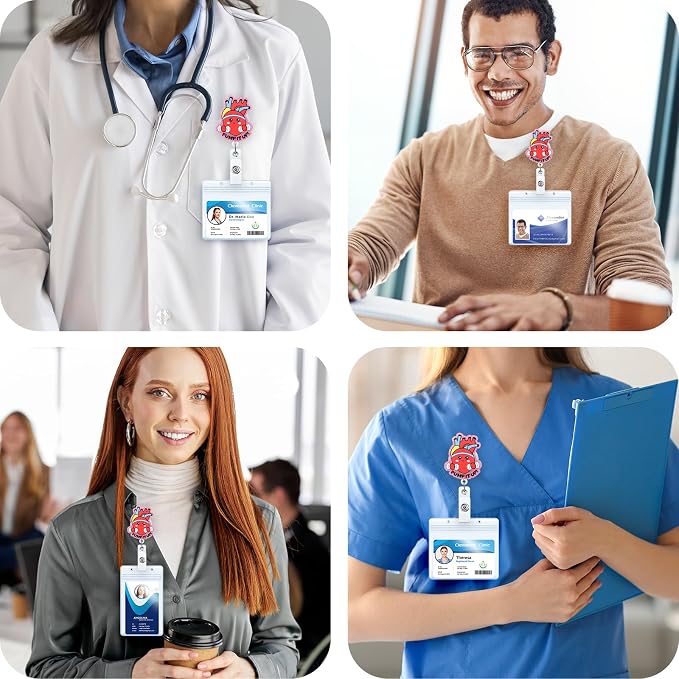 Pump It Up! Funny Cardiac Nurse Badge Reel, Cute Cardiology Heart Retractable - Image 4
