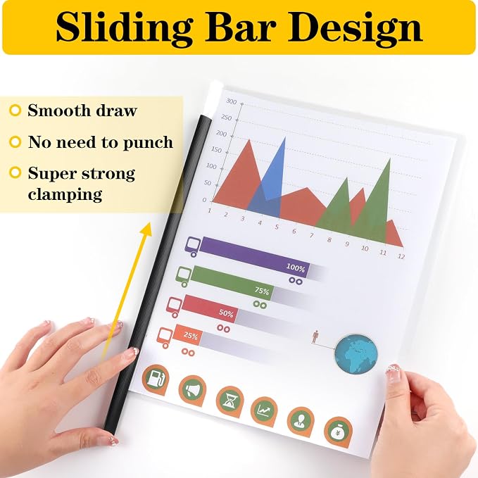 Report Covers with Sliding Bar, Resume Covers Presentation Folders File - Image 3