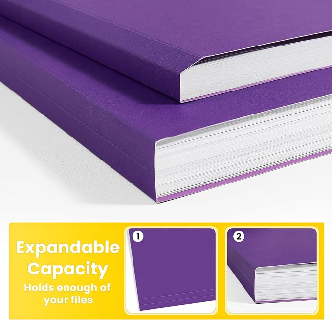 SUNEE File Folders, 18 Pack Manilla Folders 8.5 x 11, 1/3 Cut Tab - Image 4