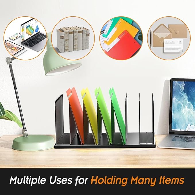Kuntine.B Desk File Organizer Upright Mesh Desktop Organizer File Sorter Office - Image 4